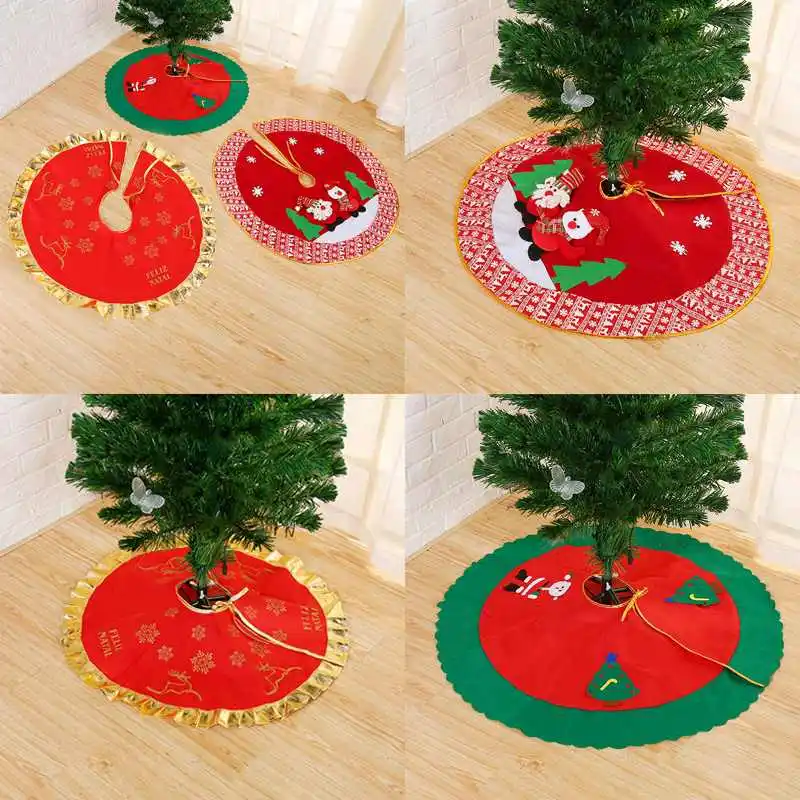 

90CM Red Christmas Tree Cecoration Carpet Party Ornament Christmas Decoration for Home Non-woven Christmas Decorations
