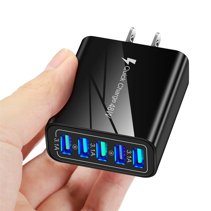 5v 3a usb c 48W USB Charger Charge QC 3.0 Wall Fast Charging for iPhone 13 12 11 X Samsung Xiaomi Mobile 5 Ports EU US Plug Charger Adapter usb charger Chargers