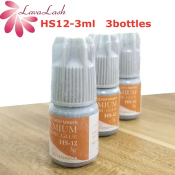 

3bottles Elite HS12-3ml Glue For Eyelash Extension Korea original black eyelash glue eye lashes glue 1-2s drying Makeup Tools