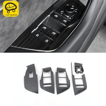 

CARMANGO For Audi A6 C8 2019 Car Styling Door Window Control Lift Button Panel Cover Trim Frame Sticker Interior Accessories