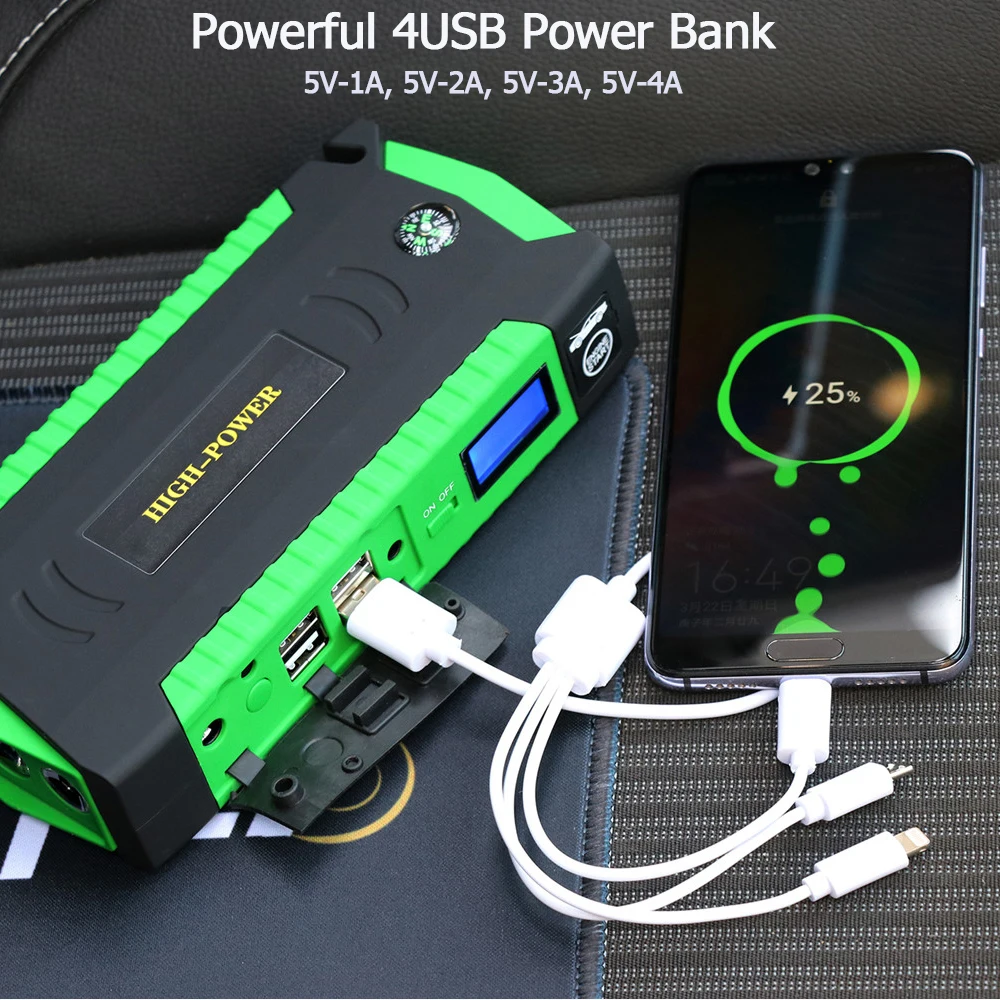 GKFLY Высокая емкость 16000mAh пусковой усилитель устройства 12V Портативный автомобиль