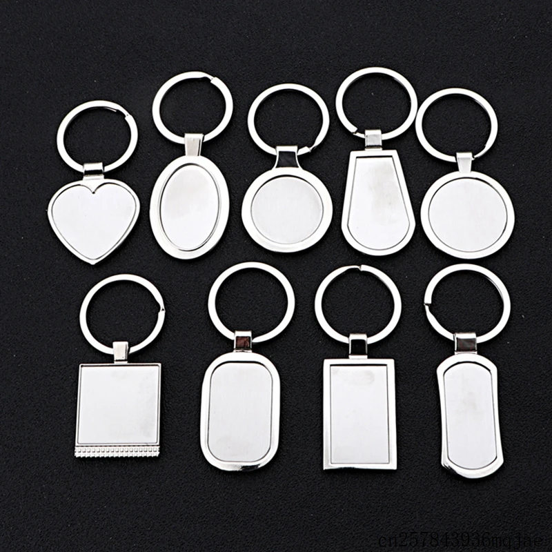 

100 Pcs Metal Blank Keychains Advertising Keyrings for Promotional Gifts Party Favors Keyring Birthday Wedding Gift