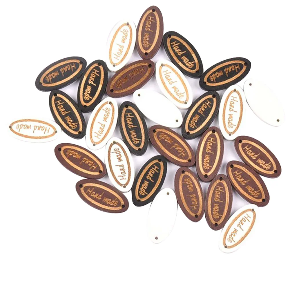 100pcs Colorful Wooden Label Oval Shaped Wood DIY Handmade Garment For Decorative Carft Supplies Crafts | Дом и сад