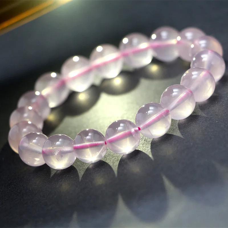 7-10MM Rose quartz 7A Natural crystal gem bracelet natural starlight