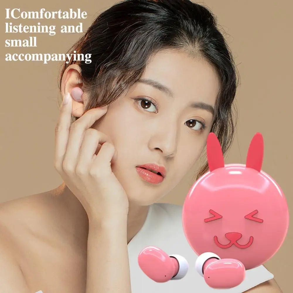 TWS Bluetooth Kid Earphone touch control Stereo Wireless Cartoon Earbuds Animal shape pig mouse cute earphone for girl