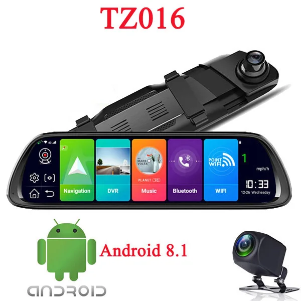 WHEXUNE Автомобильный видеорегистратор 4G Android 8,1 ADAS с зеркальным приводом dvr gps навигатор Авто FHD 1080P wifi видео регистратор - Название цвета: TZ016