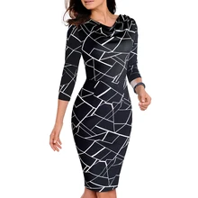 Летние Для женщин Винтаж леопардовые вечерние деловая модельная одежда сексуальный короткий рукав облегающее Повседневное карандаш платье в деловом стиле EB452