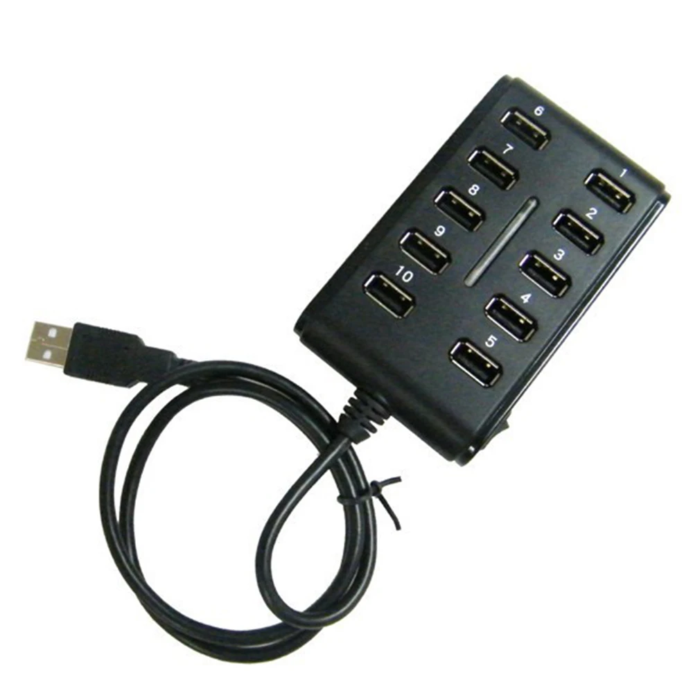10 высокоскоростной 480 Мбит/с USB 2,0 хаб Мути песональный компьютер usb-хаб портативный usb-разветвитель для ПК ноутбука 1 шт