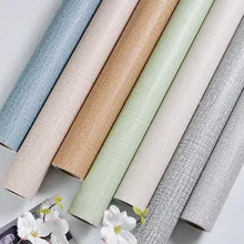 ПВХ отделка самоклеящиеся обои Водонепроницаемый толстостенные трубы наклейки обои ТВ фон Свадебные украшения мелкой дробленой льняной нетканые Wallpape