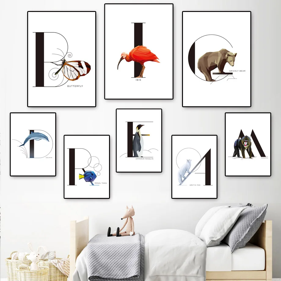 animal alphabet wall art