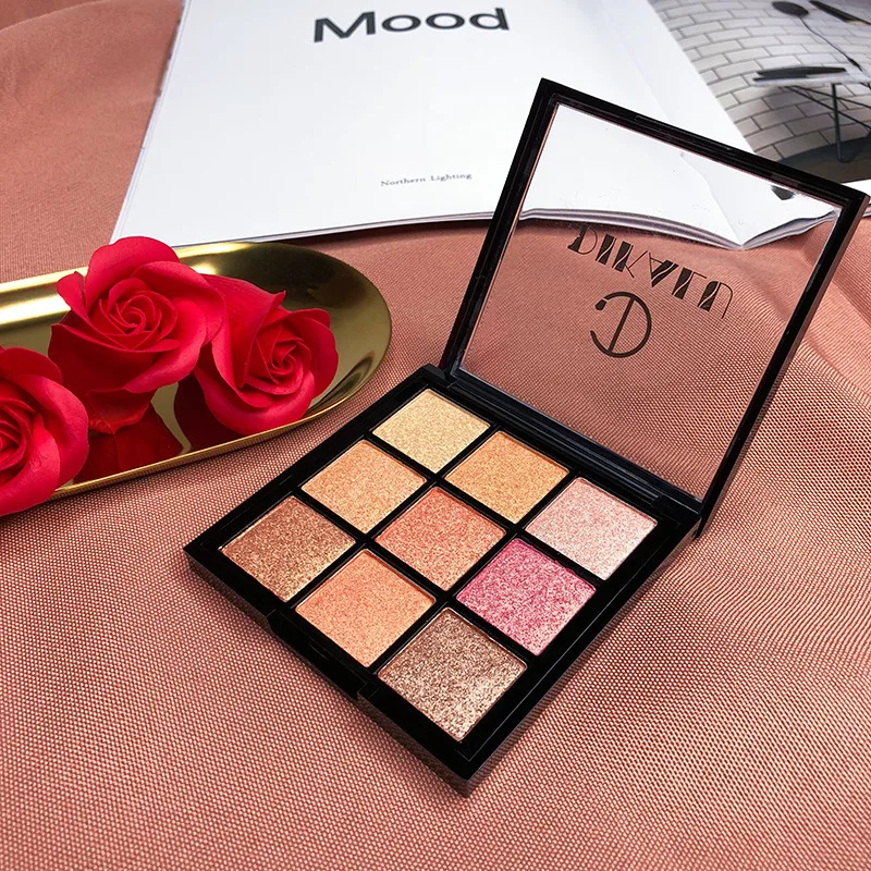 

New Fashion 9 Color Glitter Matte Eyeshadow Palette Makeup Glitter Pigment Smoky Eyeshadow Palette Waterproof Cosmetics TSLM2