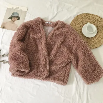 

feitong futro Fur Coat Women Overcoat Warm Long Sleeve solid Color Outerwear Autumn Winter Coat Jacket round Collar Overcoat 8M3