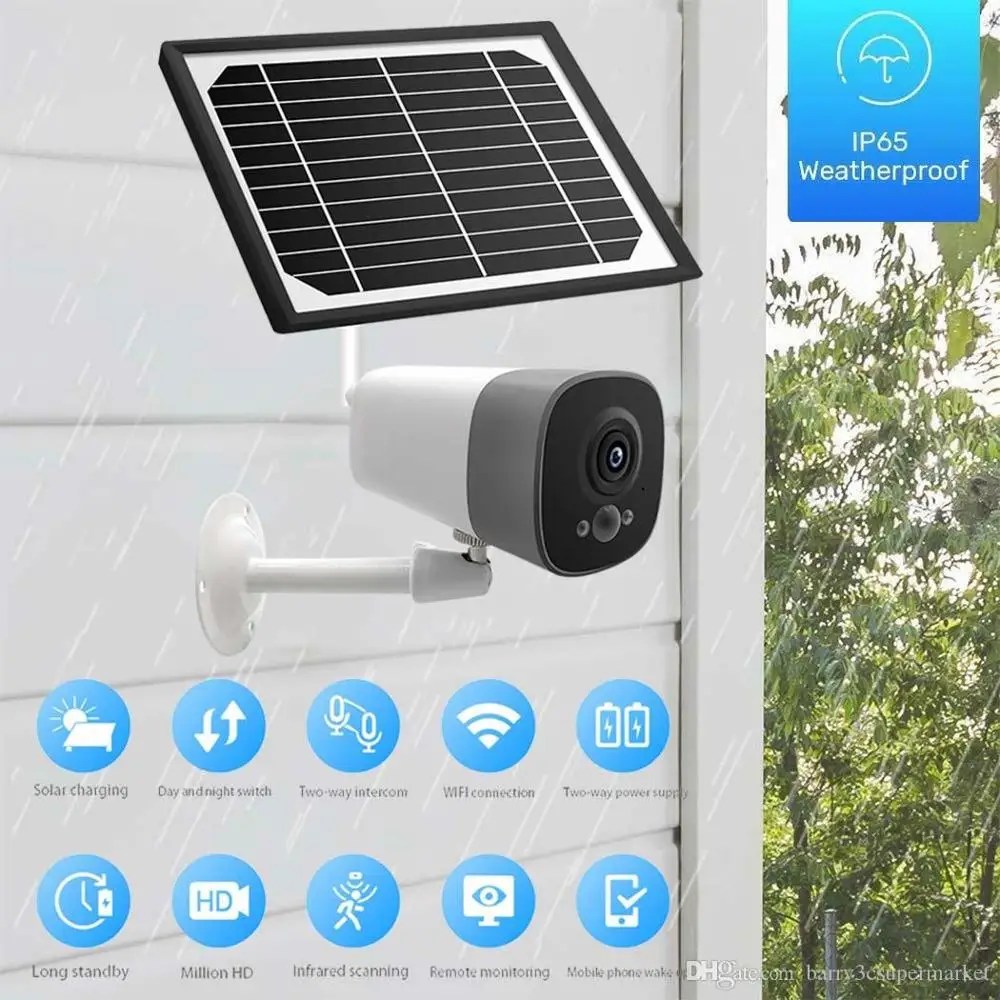 

solar IR Cameras infrared IP camera wireless wifi network video recorder cctv security waterproof outdoor monitor 1080P