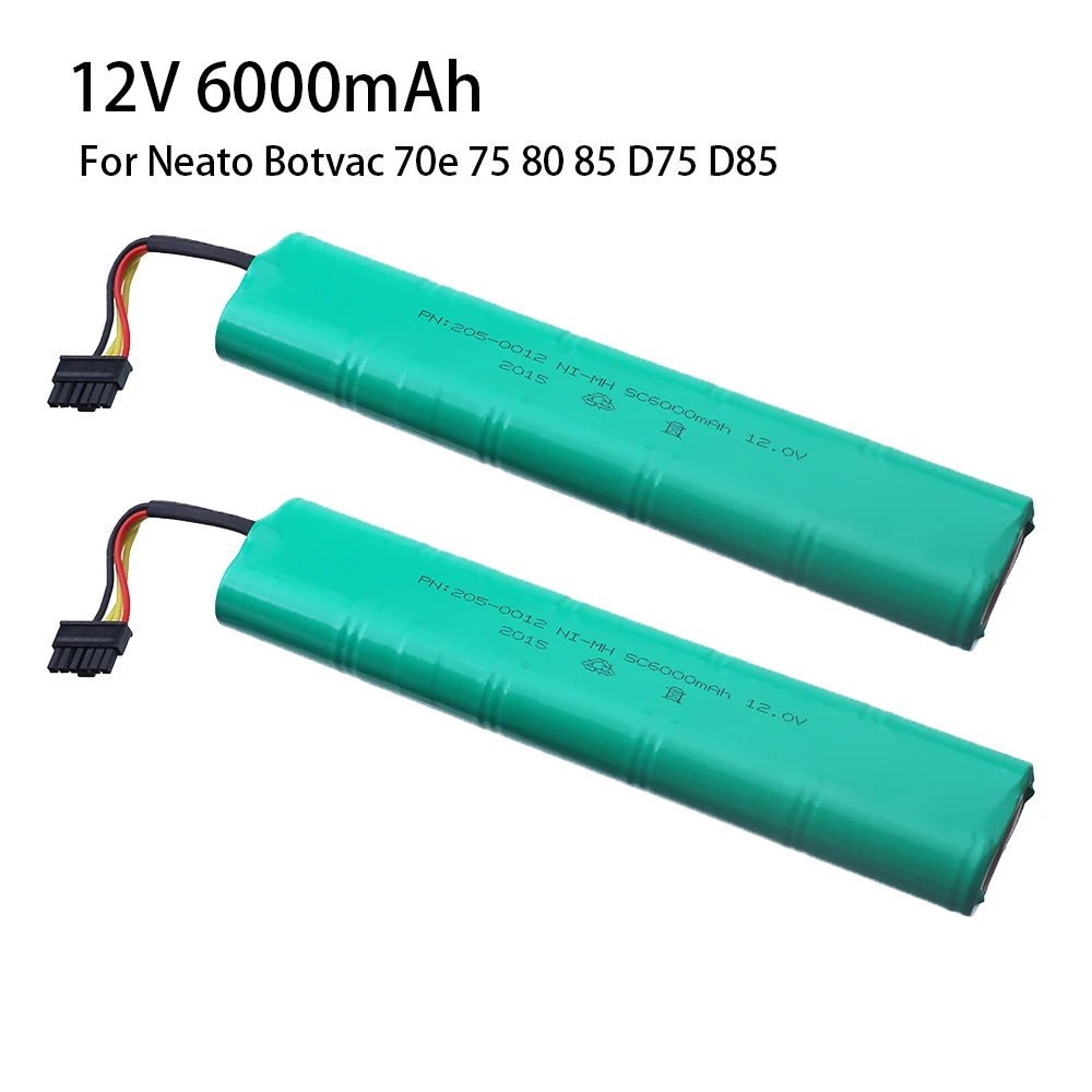 

2pcs 12V 6000mAh Battery For Neato Botvac 70e 75 D75 80 85 D85 Vacuum Cleaners Rechargeable Batteries 12V Ni-MH Battery 6000mAh