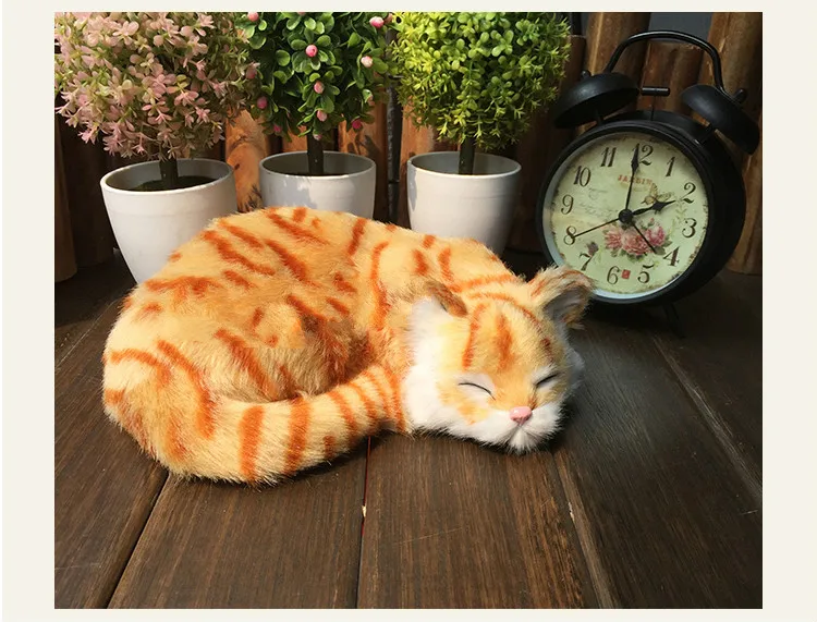 Design Kawaii Simulation Sleeping Cats Plush Toy With Children's Favorite Birthday Christmas Gift