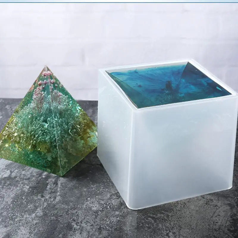 

Transparent SILICONE Mold Pyramid Shape Molds DIY Resin Crafts Decorations