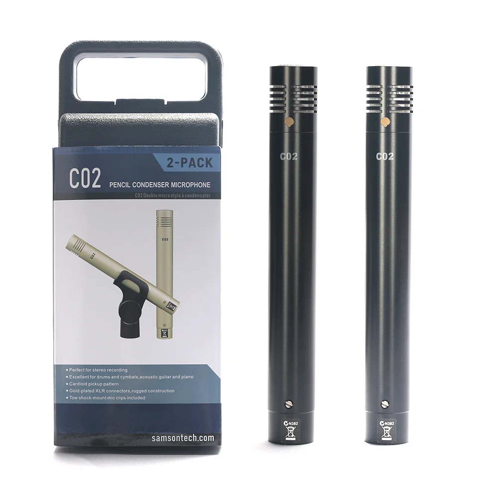 SAMSON C02 C-02 O2 One Pair Condenser Small-Diaphragm Suspension Pencil Shockproof Clip Microphone Piano Mic Type