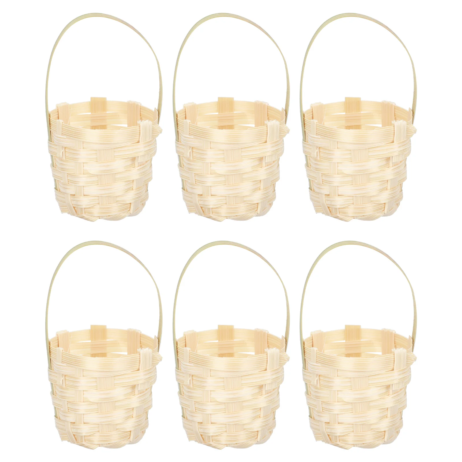 6pcs Woven Bamboo Easter Egg Storage Baskets Woven Easter Baskets