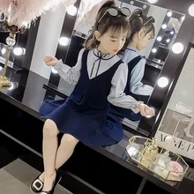 Весенне-осеннее платье для девочек детская одежда с длинными рукавами в Корейском стиле