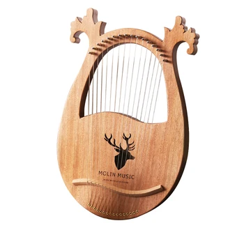 

Travel Portable 6 Strings Deer Shaped Lyre Harp Engraved Entertainment Gift Concave Design Party Solid Wood Kids Toy Clear Sound