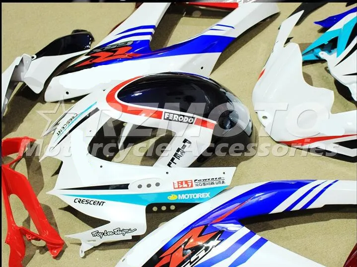 ACE наборы ABS впрыски обтекатели комплект подходит для SUZUKI GSX-R600 GSX-R750 K8 2008 2009 GSX-R600 k8 08 09 красный белый красный p22