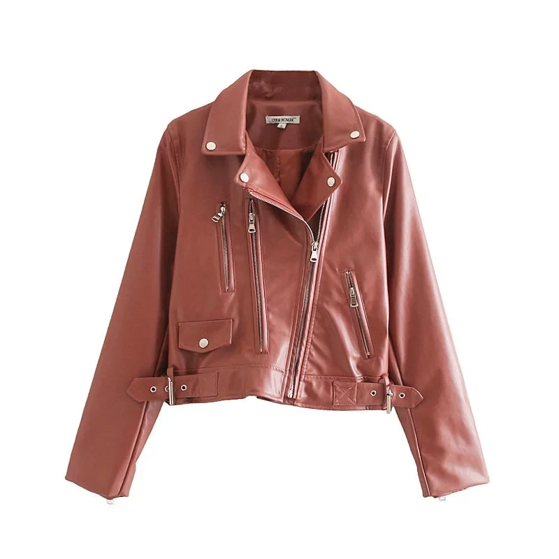 Увядший фон стиль, высокое качество, английский стиль, на улице в винтажном стиле на молнии мотоциклетная кожаная куртка однотонная короткая куртка из искусственной кожи, пальто, casaco feminino jaqueta feminina