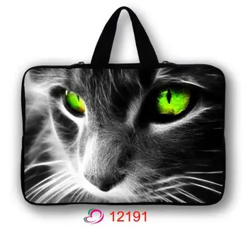 

Green Cat Face PC Carry Sleeve Case Bag For 13" 13.3" Macbook Pro Air HP ASUS Laptop PC