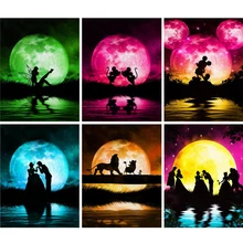 

Disney Diamond Painting "Colorful Moon and Cartoon Characters" Pattern Full Rhinestone Mosaic 5D DIY Diamond Mosaic Gift