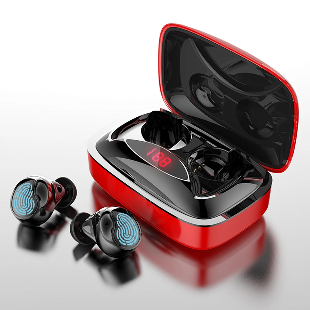 Metal Red Black X29 6D стерео портативный ABS TWS светодиодный дисплей сенсорное управление Bluetooth 5,0 в ухо шумоподавление зарядная коробка мини беспроводные наушники - Цвет: Metal Red Black