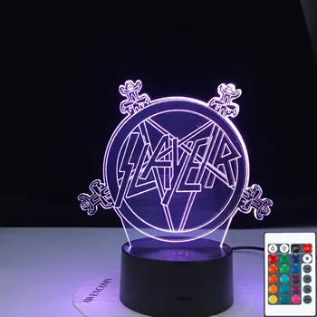 

American Thrash Metal Band Slayer Logo Night Light Led Touch Sensor Color Changing Nightlight for Home Decor Event Prize Lamp