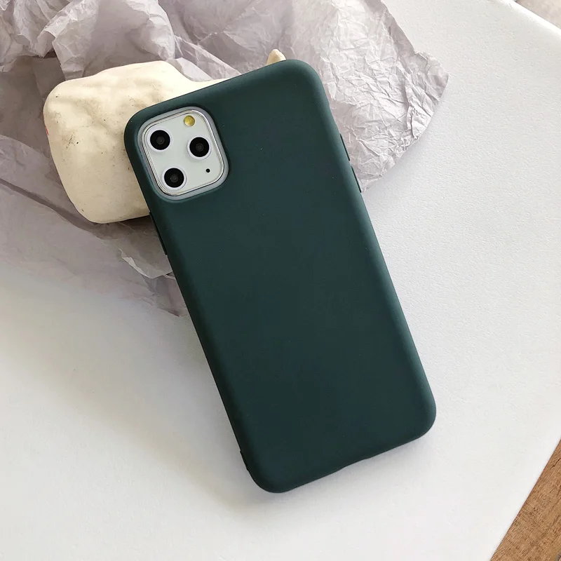 midnight green Чехол конфетного цвета N1986N для iPhone 11 Pro X XR XS Max 6 6s 7 8 Plus, модный простой однотонный Мягкий силиконовый чехол для iPhone 11 - Цвет: midnight green