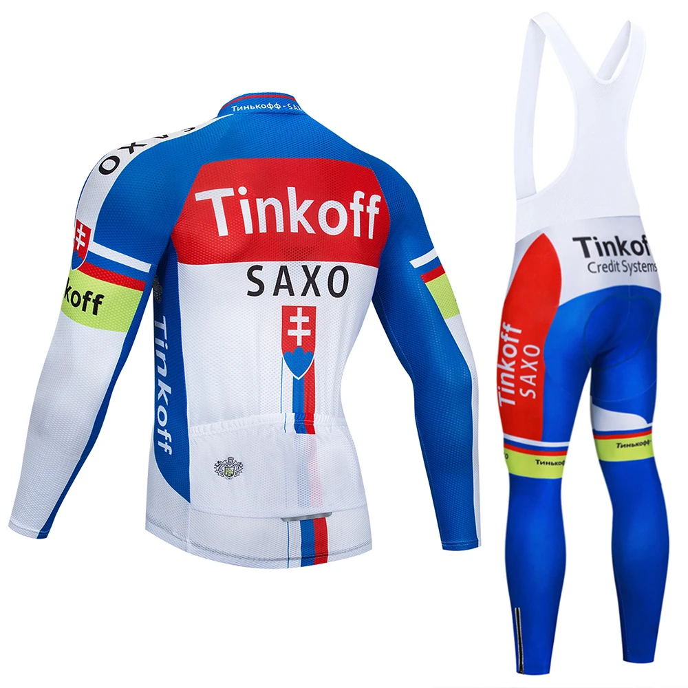 Tinkoff Warm Winter Thermal Fleece Cycling Clothes NW Men's Jersey Suit Outdoor Riding Bike MTB Clothing Bib Pants Set