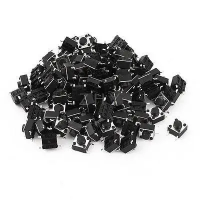 

100 x SMD 4 Pins Push Button Momentary Tactile Switch 6x6x5mm