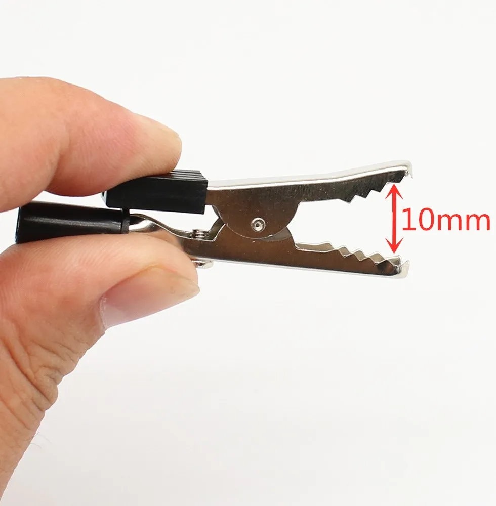 Alligator clips test clip test hooks clips 10pcs/lot insulated crocodile clips plastic handle cable lead testing metal alligator clips clamps 52mm length