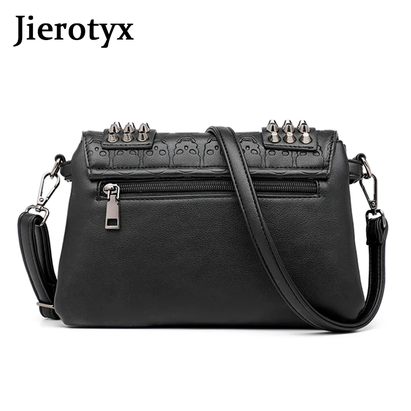 Women Messenger Bag JIETOTYX Women Leather Messenger Bags Single Skull Rivet Shoulder Bags Vintage Sexy Lady Drop