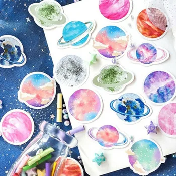 

45pcs Planets Stickers Practical Moon Cosmic Space Journal Scrapbook Journal Paper Stickers Decorations Stationery Supplies