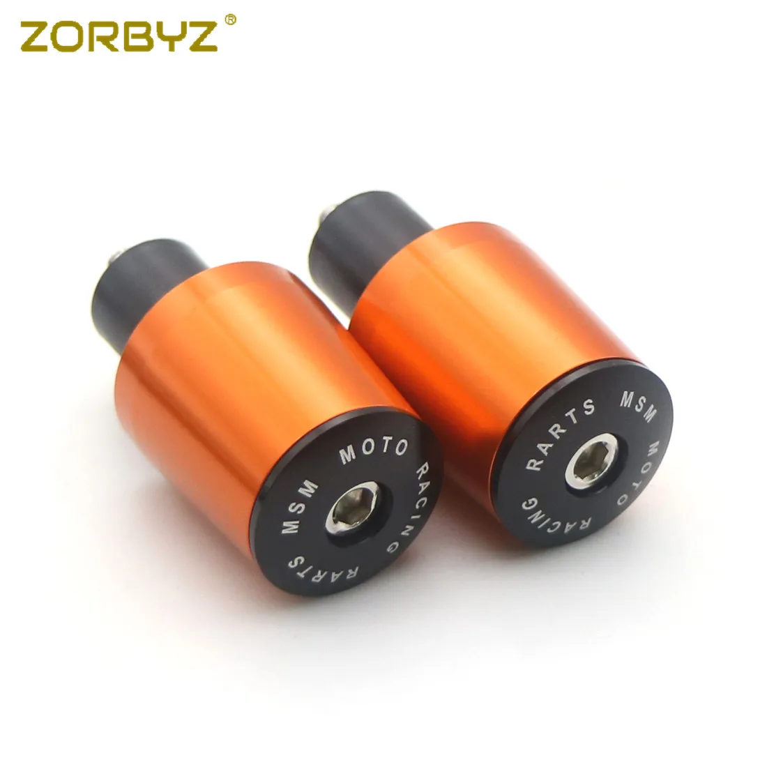 ZORBYZ 8 цветов 22 мм Мотоцикл с ЧПУ Ручка бар концы вилки сцепление крышка вилка слайдер для Yamaha Suzuki KTM - Цвет: Orange