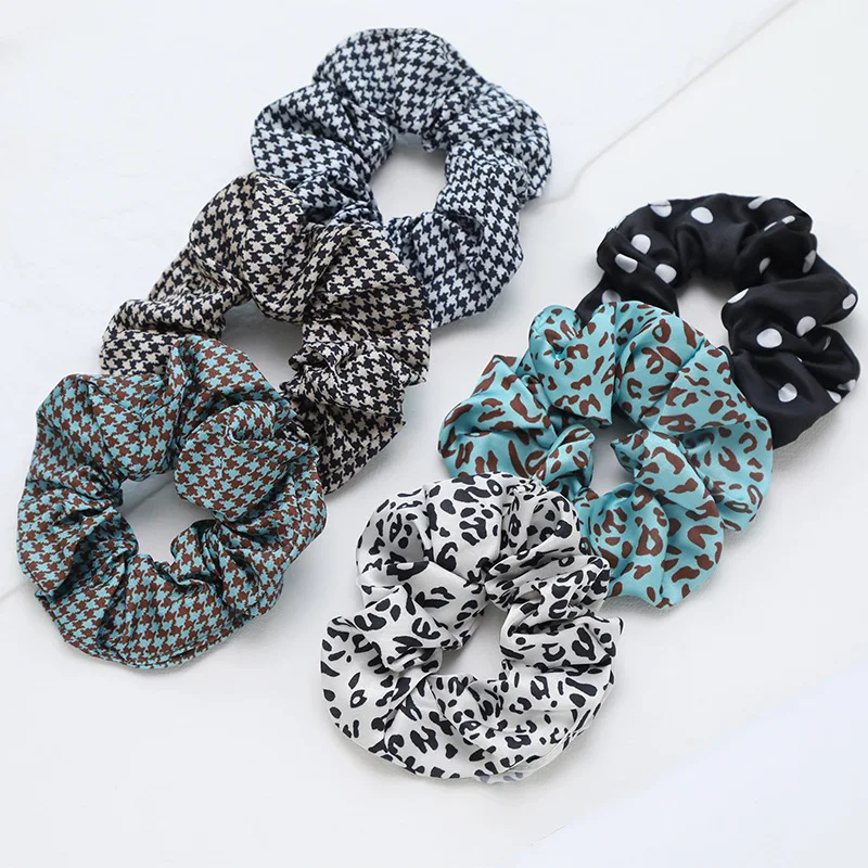 Vintage Print Scrunchies Stretch Hair Rope Ponytail Holder Elastic Band Women Girls Ties Headband Accessories |
