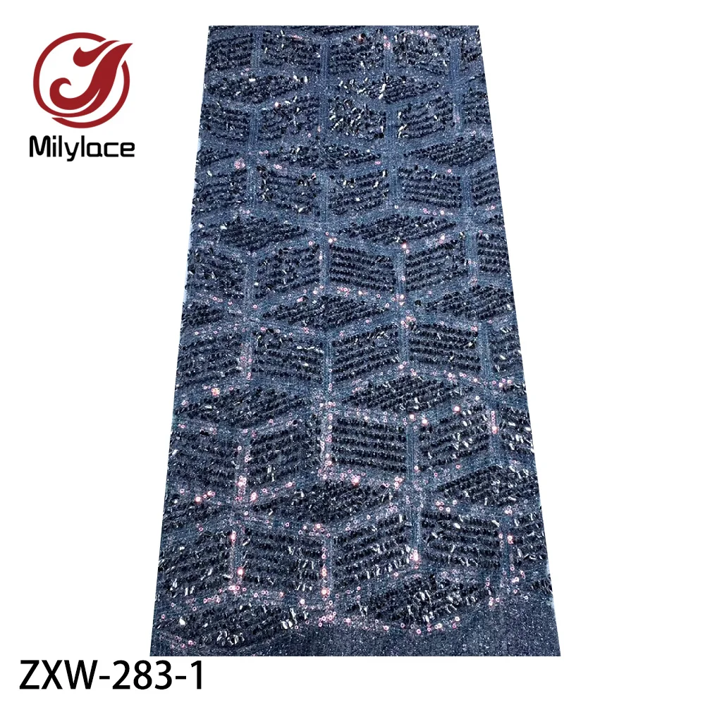 2020 Latest African Lace Fabric High Quality French Net Embroidery Sequins Tulle for Nigerian Party Dress ZXW-283 | Дом и сад