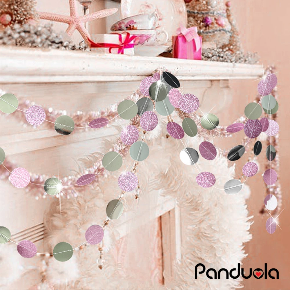 Бумажная гирлянда 4 м круглая цепь баннер занавеска сделай сам для украшения дня