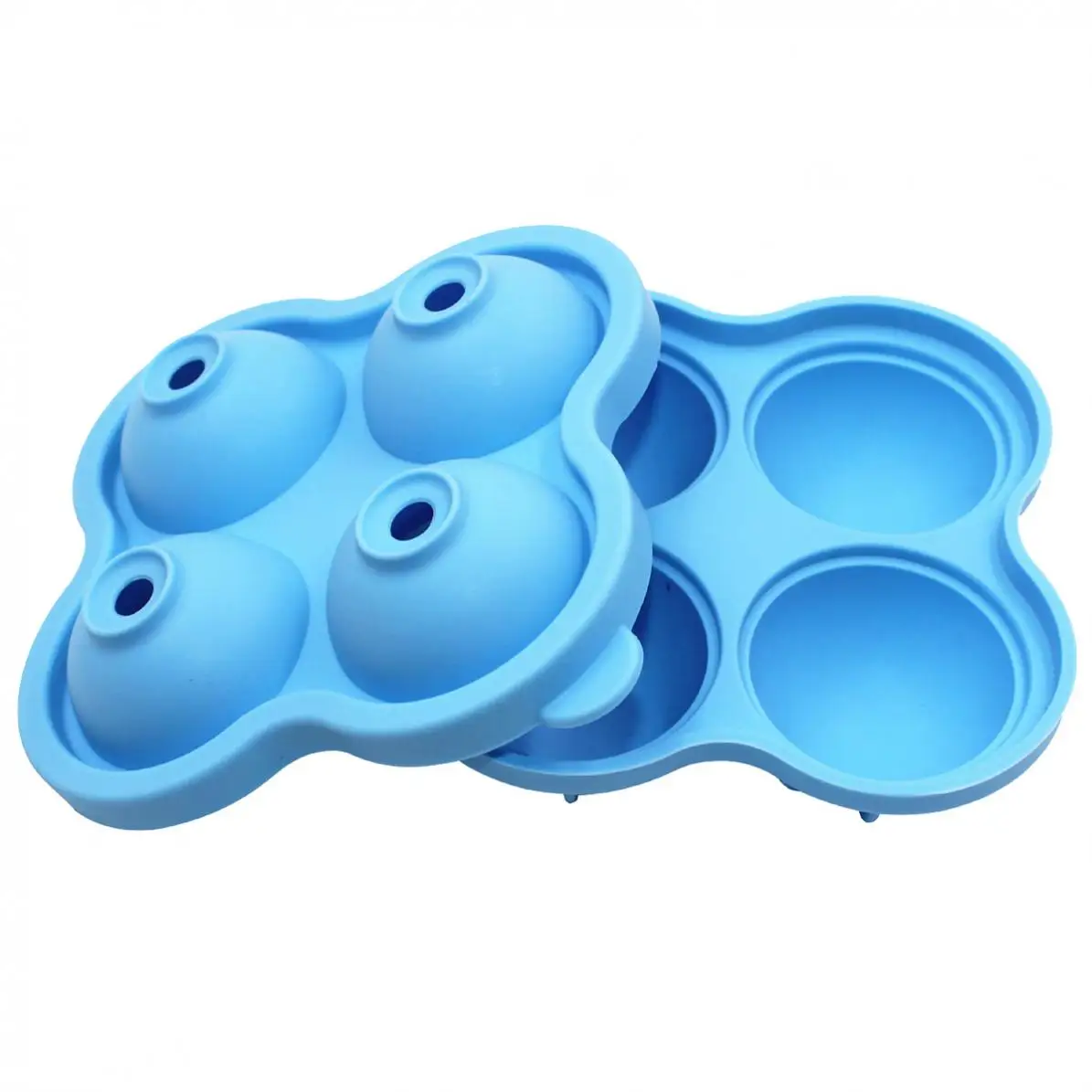 

2pcs/lot Silicone Ice Cube Tray Whiskey Cocktail Ice Ball Maker with 4 Grids for Ice Cream Tool