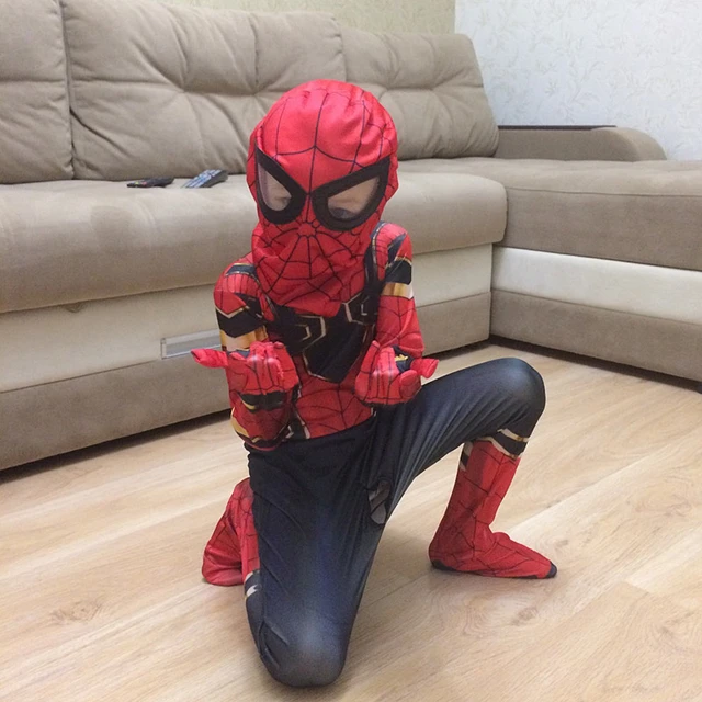 Child New Iron Spiderman Cosplay Costume Kids Halloween Movie Superhero  Fantasy Costume - Cosplay Costumes - AliExpress