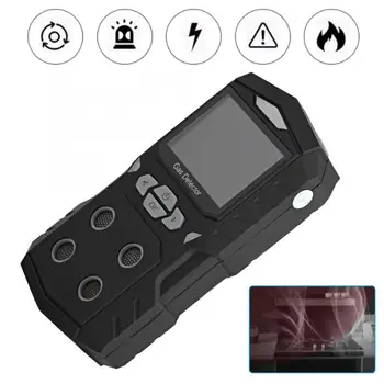 

Combustible Gas Detector 4-in-1 Safety Siren Gas Detector Alarm Monitor Tester Voice 100-240V