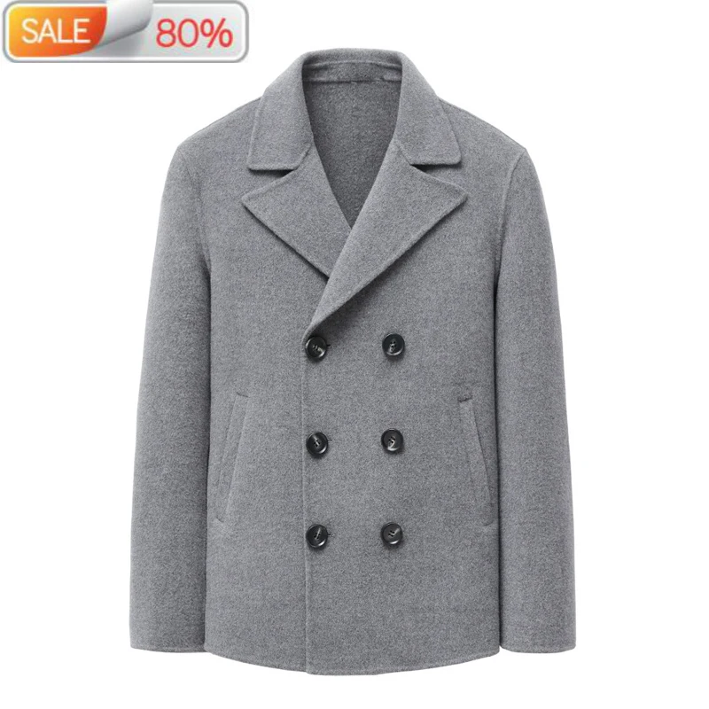 

2020 New 100% Wool Coat Men Double-sided Short Handmade Spring Male Jacket Woolen Coats Overcoat MG-00-7167 B21313