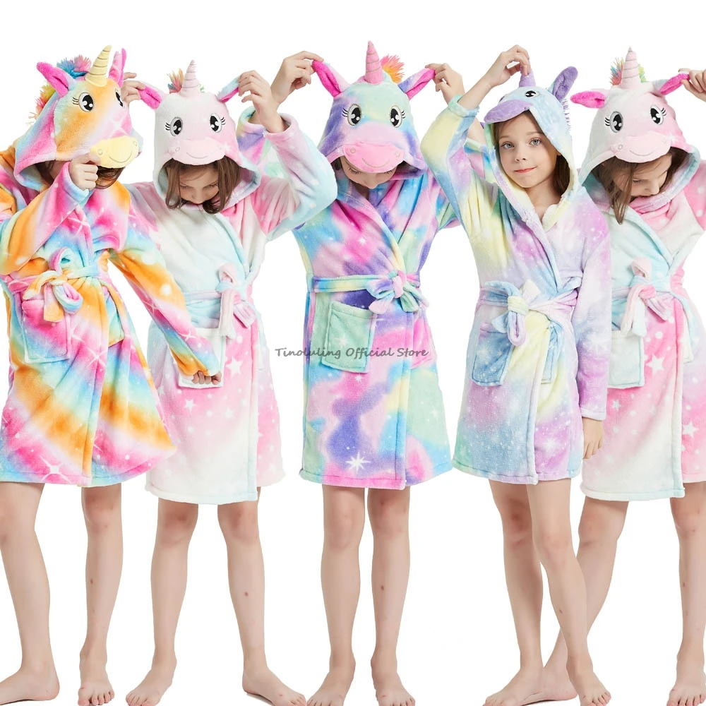 Bathrobe Towel Girl Bath | Kids Bath Robe Unicorn | Flannel Towel Robe ...