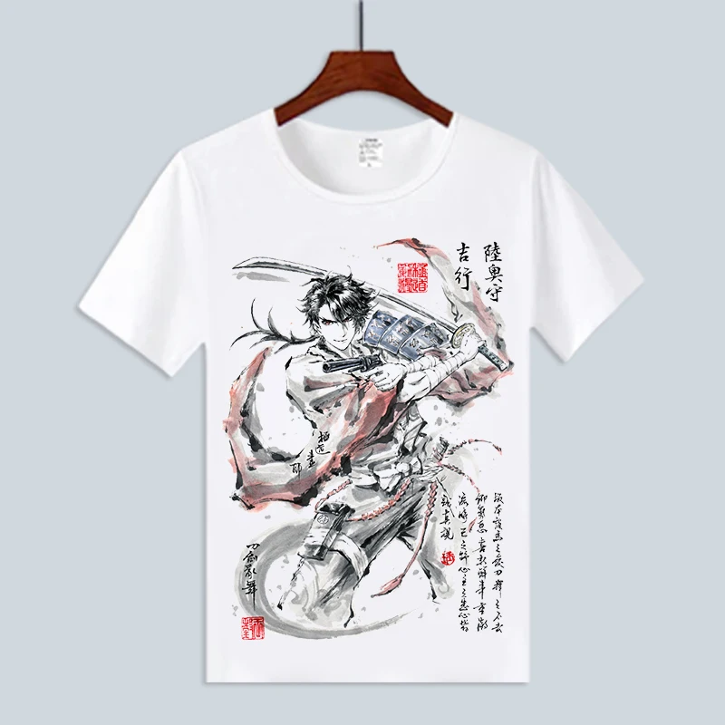 Футболка с коротким рукавом для мужчин и женщин хлопковая рисунком в стиле аниме