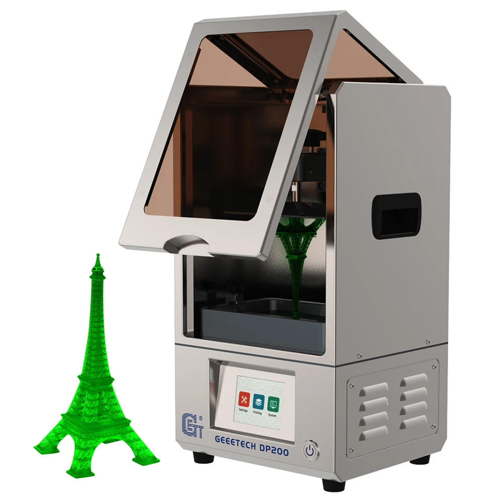 Серебристый Geeetech DP200 ЖК-светильник для полимеризации 3D принтер DLP UV 40 Вт 405нм смола с wifi фиксация 20 мм/ч встроенный ломтик - Цвет: Серебристый