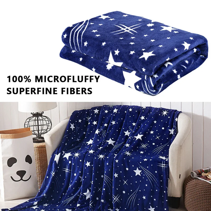 Фланелевая с принтом одеяло Коралловое одеяло Флисовое одеяло большая звезда мягкая кровать теплый диван плед фланелевое одеяло домашний текстиль