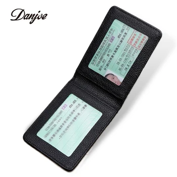

DANJUE Driver License Holder Genuine Leather Cover for Car Driving Documents Business Card Holder ID Card Holder men women