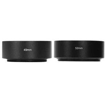 

2Pcs Mount Standard Metal Lens Hood for Canon Nikon Pentax Sony Olympus - 52Mm & 49Mm